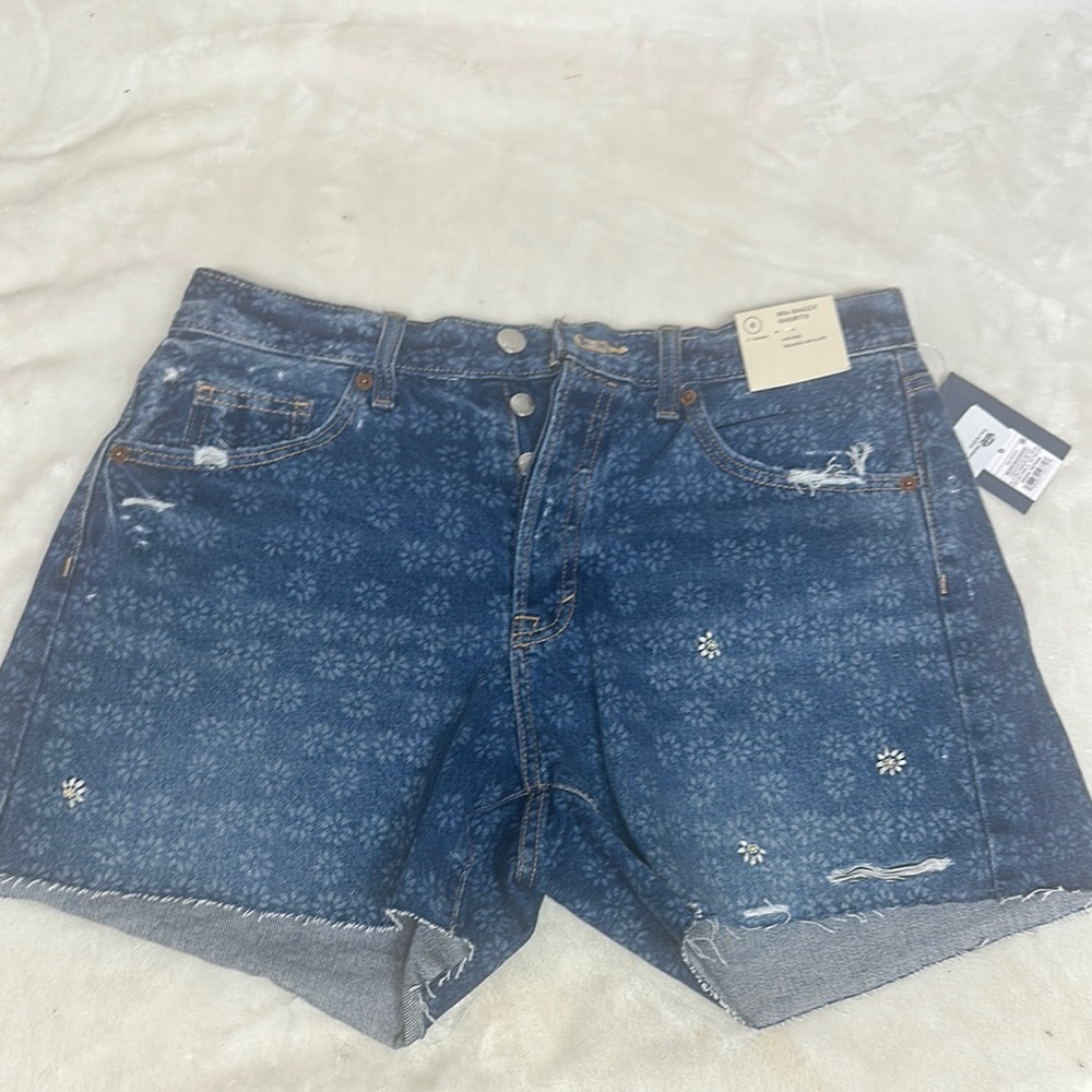 Universal Thread Blue Jean Shorts with floral and Embroidery